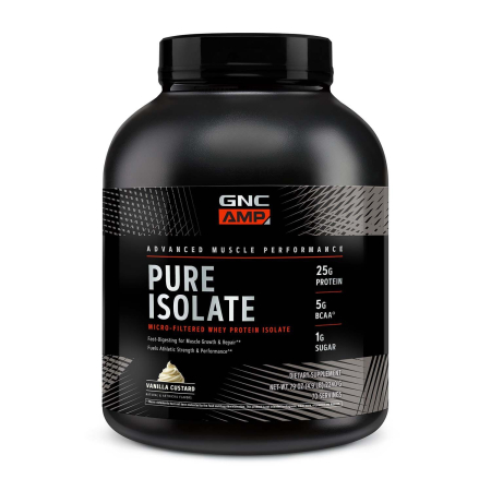 Suplimente alimentare - Gnc Amp Pure Isolate, Proteina Izolata Din Zer Cu Aroma De Vanilie, 2240 G 