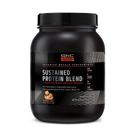 Suplimente alimentare - Gnc Amp Sustained Protein Blend Amestec Proteic Cu Aroma De Cereale Cu Scortisoara, 924 G