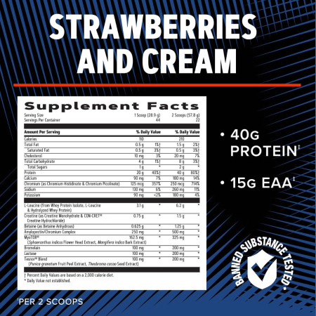 Gnc Amp Wheybolic Alpha Myotor, Proteina Din Zer Cu Aroma De Capsuni Si Frisca, 1271.6 G [5]