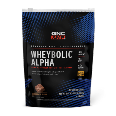 Suplimente alimentare - Gnc Amp Wheybolic Alpha, Proteina Din Zer, Cu Aroma De Ciocolata, 540.9 G