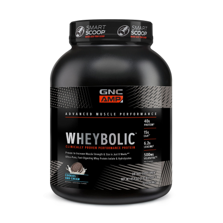 Suplimente alimentare - Gnc Amp Wheybolic, Proteina Din Zer, Cu Aroma De Biscuiti Si Crema, 1300 G
