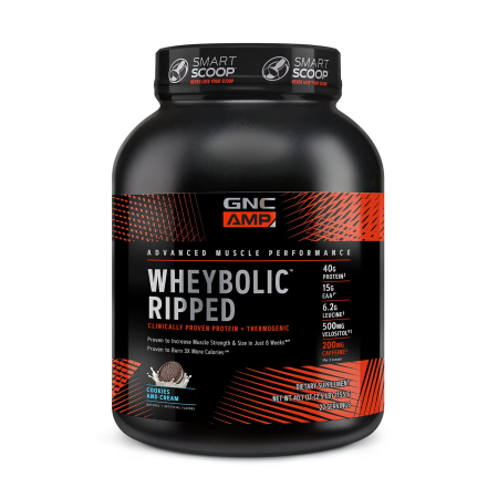 Suplimente alimentare - Gnc Amp Wheybolic Ripped, Proteina Din Zer, Cu Aroma De Biscuiti Cu Crema, 1155 G
