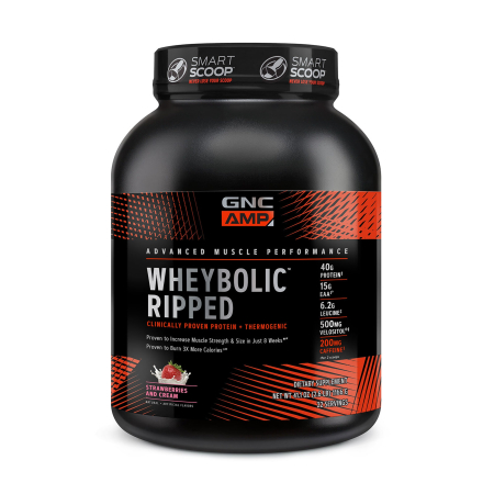 Suplimente alimentare - Gnc Amp Wheybolic Ripped, Proteina Din Zer, Cu Aroma De Capsuni, 1166 G