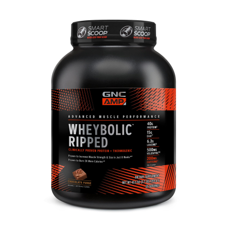 Suplimente alimentare - Gnc Amp Wheybolic Ripped, Proteina Din Zer, Cu Aroma De Ciocolata,  1205.6 G