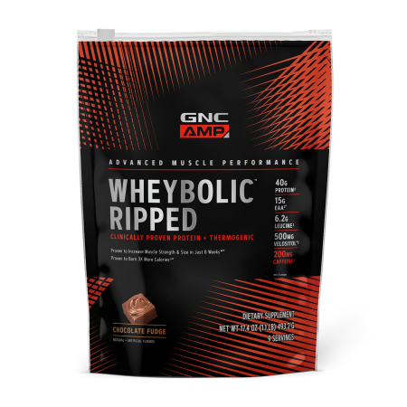 Suplimente alimentare - Gnc Amp Wheybolic Ripped, Proteina Din Zer, Cu Aroma De Ciocolata, 493.2 G