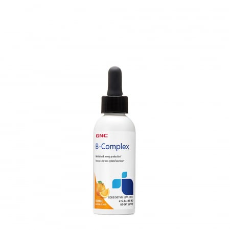 Capsule/comprimate/siropuri - Gnc B-complex, Complex De Vitamine B Lichid, Cu Aroma Naturala De Portocale, 60 Ml