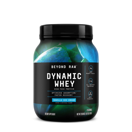 Suplimente alimentare - Gnc Beyond Raw Dynamic Whey Vanilla Ice Cream, Proteina Din Zer Cu Aroma De Inghetata De Vanilie, 850 G