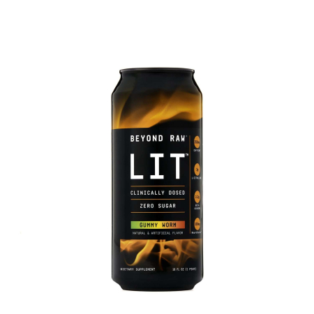 Suplimente alimentare - Gnc Beyond Raw Lit On The Go Gummy Worm, Bautura Pre-workout Rtd, 473 Ml         