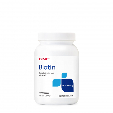Capsule/comprimate/siropuri - Gnc Biotin 5000 Mcg, Biotina, 120 Cps