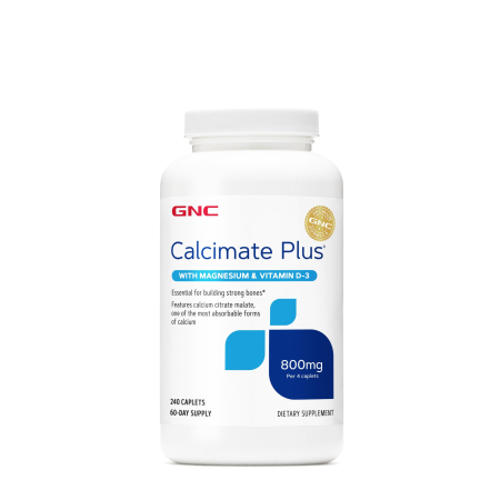Suplimente alimentare - Gnc Calcimate Plus, Calciu 800 Mg Cu Magneziu Si Vitamina D-3, 240 Cps