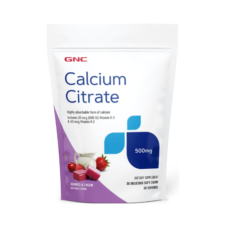 Afectiuni Frecvente - Gnc Calciu Citrat Caramele Cu Aroma Naturala De Fructe De Padure Si Frisca, 30 Caramele