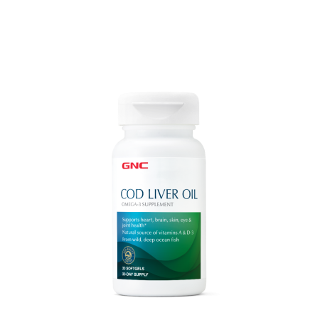 Suplimente alimentare - Gnc Cod Liver Oil, Ulei Din Ficat De Cod, 400 Mg, 30 Cps