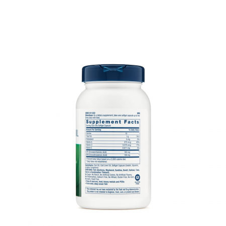Gnc Cod Liver Oil, Ulei Triplu Din Ficat De Cod, 90 Cps [1]