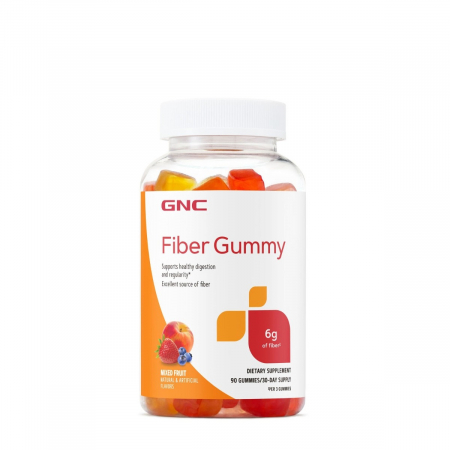 Capsule/comprimate/siropuri - Gnc Fiber Gummy, Jeleuri Cu Fibre Cu Aroma De Fructe Asortate, 90 Jeleuri