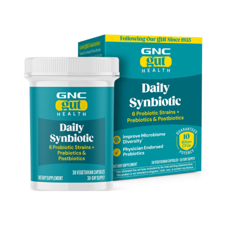 Afectiuni Frecvente - Gnc Gut Health Daily Synbiotic, Formula Studiata Clinic, 10 Miliarde Ufc Culturi Vii, Pentru Digestie Si Microbiom Cu Probiotice Si Prebiotice, 30 Cps