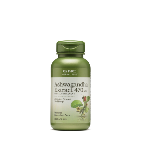 Afectiuni Frecvente - Gnc Herbal Plus Ashwagandha Extract 470 Mg, Adaptogen Natural Pentru Reducerea Stresului Si Sustinerea Echilibrului Mental, 100 Cps