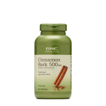 Suplimente alimentare - Gnc Herbal Plus Cinnamon Bark 500 Mg, Scortisoara, 200 Cps