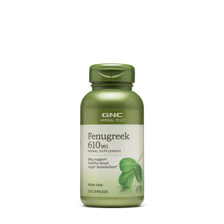 Capsule/comprimate/siropuri - Gnc Herbal Plus Fenugreek 610 Mg, Schinduf, 100 Cps