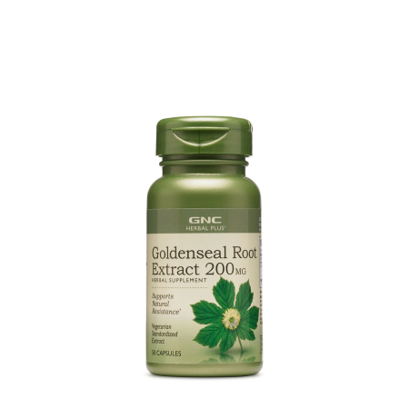 Suplimente alimentare - Gnc Herbal Plus Goldenseal Root 200 Mg, Extract Standardizat De Gentiana, 50 Cps