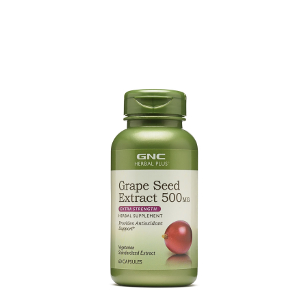 Suplimente alimentare - Gnc Herbal Plus Grape Seed 500 Mg, Extract Din Seminte De Struguri, 60 Cps
