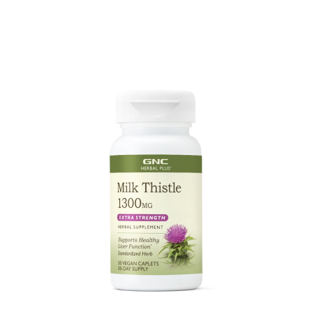 Suplimente alimentare -  Gnc Herbal Plus Milk Thistle 1300 Mg, Extract Standardizat De Silimarina, 30 Tb