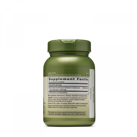 Gnc Herbal Plus Milk Thistle 1300 Mg, Extract Standardizat De Silimarina, 60 Tb [1]
