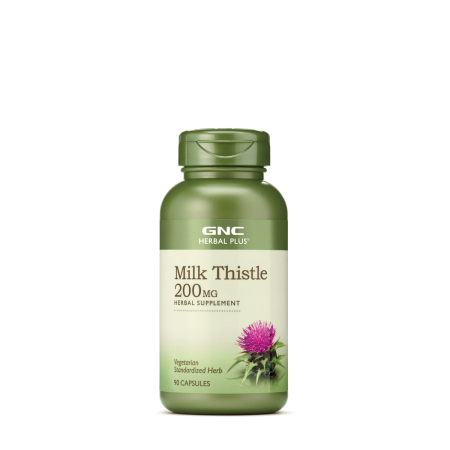 Suplimente alimentare - Gnc Herbal Plus Milk Thistle 200 Mg, Silimarina, 90 Cps