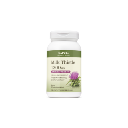 Suplimente alimentare - Gnc Herbal Plus Milk Thistle Silimarina 1300 Mg Extract Din Seminte De Armurariu, 120 Cps