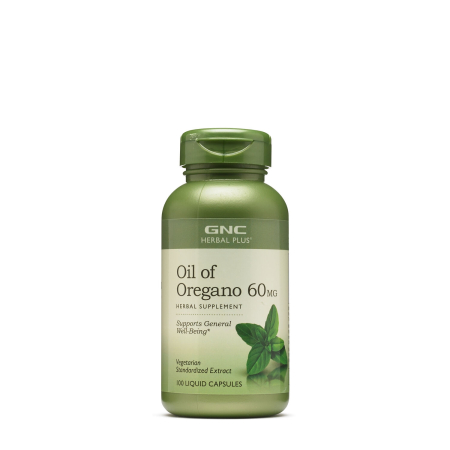 Suplimente alimentare - Gnc Herbal Plus Oil Of Oregano 60 Mg, Ulei De Oregano Extract Standardizat, 100 Cps