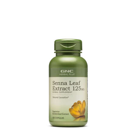 Capsule/comprimate/siropuri - Gnc Herbal Plus Senna Leaf 125 Mg, Extract Frunze De Senna,100 Cps