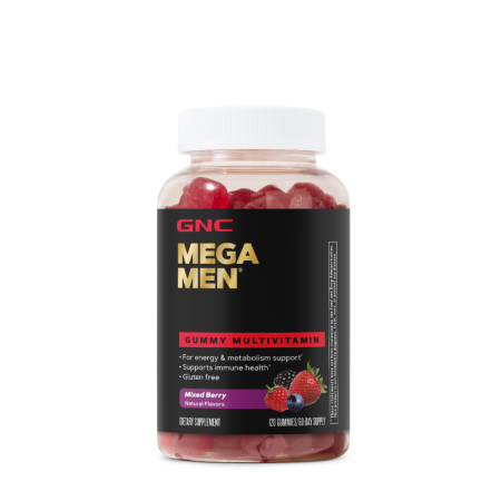 Suplimente alimentare - Gnc Mega Men Complex De Multivitamine Pentru Barbati Cu Aroma De Fructe De Padure, 120 Jeleuri