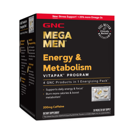 Afectiuni Frecvente - Gnc Mega Men Energy & Metabolism Vitapak Program, Complex De Multivitamine Pentru Barbati, Energie Si Metabolism, 30 Pliculete
