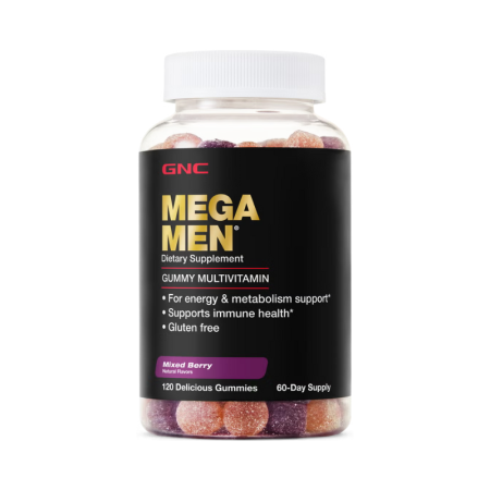 Afectiuni Frecvente - Gnc Mega Men Gummy Multivitamin, Multivitamine Jeleuri Pentru Barbati Cu Aroma Naturala De Fructe De Padure, 120 Jeleuri