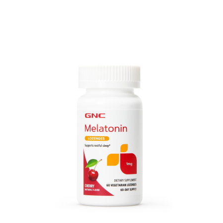 Afectiuni Frecvente - Gnc Melatonin Lozenges 1 Mg, Melatonina Masticabila Cu Aroma De Cirese 1 Mg, 60tb