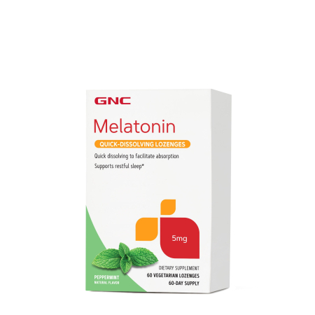 Afectiuni Frecvente - Gnc Melatonina 5 Mg, Cu Aroma De Menta, 60 Tb