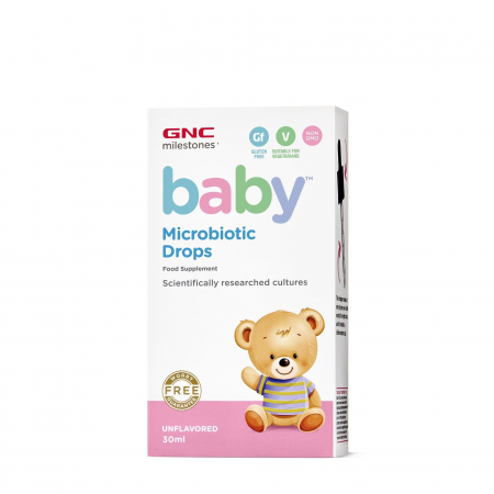 Bebe/Junior - Gnc Milestones Baby Microbiotic Drops, Probiotic Picaturi Pentru Bebelusi, 30 Ml