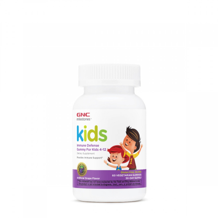 Bebe/Junior - Gnc Milestones Kidâ€™s Immune Defense Gummy, Formula Pentru Copii, Cu Aroma De Struguri, 60 Jeleuri