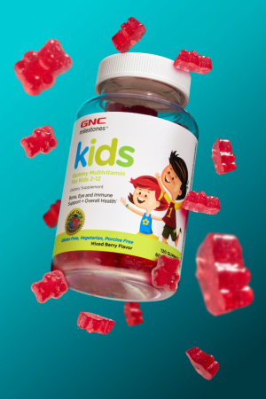 Gnc Milestones Kids Multivitamin Gummy, Multivitamine Pentru Copii 2-12 Ani Cu Aroma De Fructe De Padure, 120 Jeleuri [5]