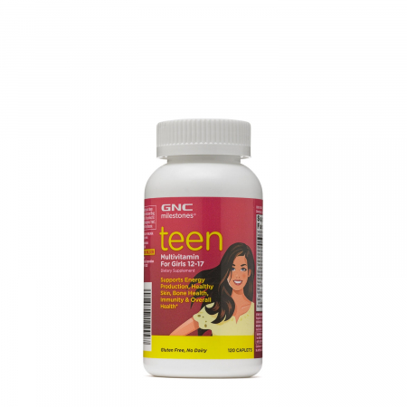 Capsule/comprimate/siropuri - Gnc Milestones Teen Multivitamin For Girls, Multivitamine Pentru Fete 12-17 Ani, 120 Tb