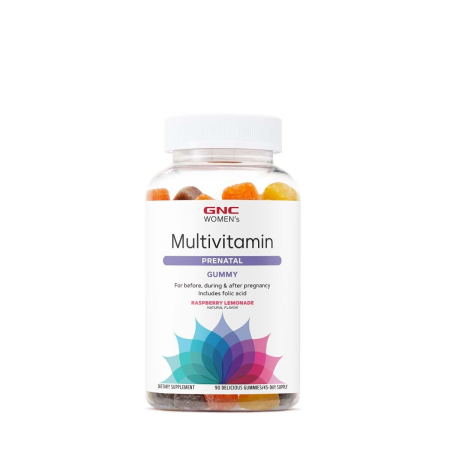 Suplimente alimentare - Gnc Multivitamin Prenatal Formula Gummy, Formula De Multivitamine Prenatale Jeleuri Cu Aroma Naturala De Limonada Cu Zmeura, 90 Jeleuri