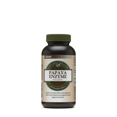 Suplimente alimentare - Gnc Natural Brand Papaya Enzyme, Enzime Digestive Din Papaia, 240 Tb