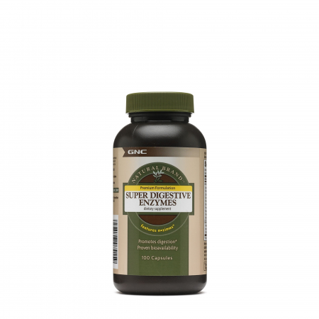 Sistem digestiv - Gnc Natural Brand Super Digestive Enzymes, Enzime Digestive, 100 Cps
