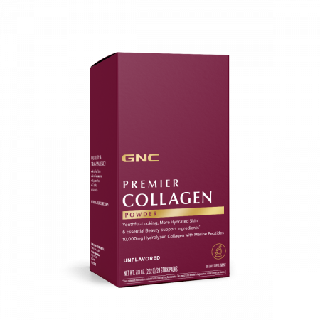 Capsule/comprimate/siropuri - GNC Premier Collagen Powder, Formula Premium de Colagen fara Aroma, 20 plicuri x 10.01 g