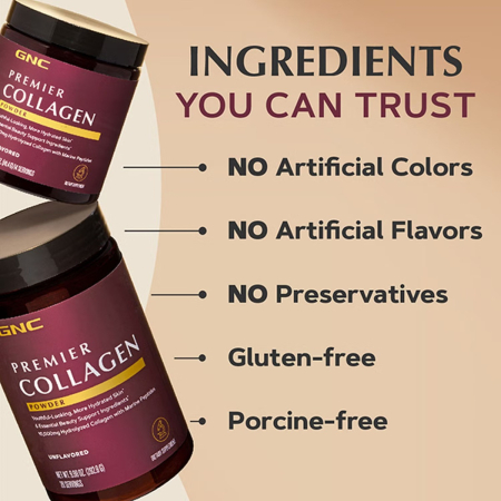 Gnc Premier Collagen Powder, Formula Premium De Peptide De Colagen Hidrolizat Fara Aroma, 282.8 G [7]