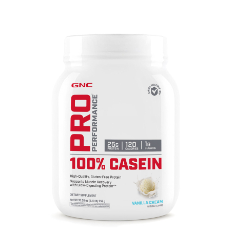Suplimente alimentare - Gnc Pro Performance 100% Casein, Cazeina, Cu Aroma De Vanilie, Testata Antidoping, 994g