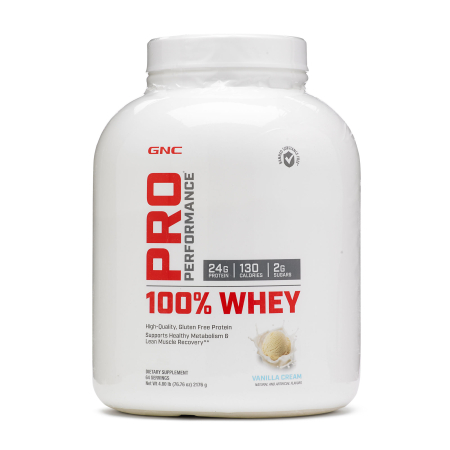 Suplimente alimentare - Gnc Pro Performance 100% Whey, Proteina Din Zer Cu Aroma De Vanilie, Testata Antidoping, 2176 G