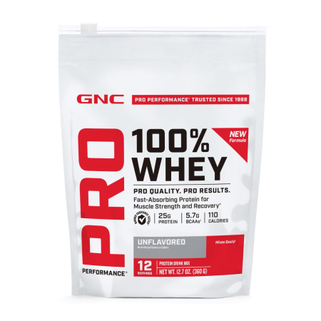 Suplimente alimentare - Gnc Pro Performance 100% Whey, Proteina Din Zer Fara Aroma, Testata Antidoping, 360g