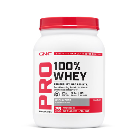 Suplimente alimentare - Gnc Pro Performance 100% Whey, Proteina Din Zer Fara Aroma, Testata Antidoping, 750g