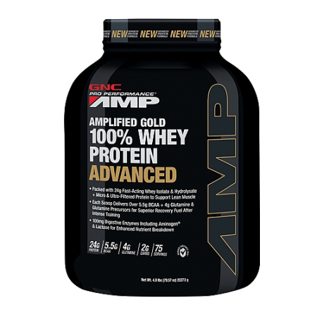 Suplimente alimentare - Gnc Pro Performance Amp Amplified Gold Proteina Din Zer Advanced Cu Aroma De Ciocolata, 2325 G