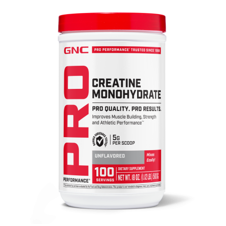 Suplimente alimentare - Gnc Pro Performance Creatine Monohydrate, Creatina Monohidrata, Fara Aroma, 510 G 